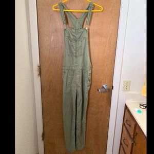 olive green overalls